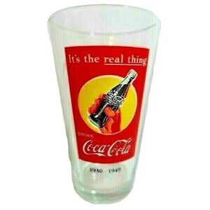 Coca-Cola Vintage Label 1930-1949 IT'S THE REAL THING Nostalgic Glassware Gift